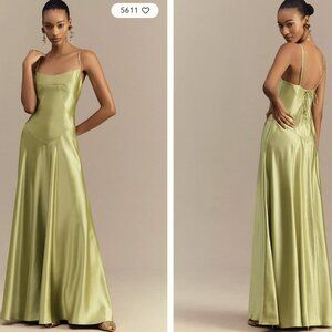 Anthropologie Mare Mare Emmy Satin Corset Maxi Dress